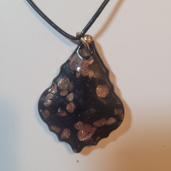 Acrylic pendent on leather string with  lobster lock - Picture 3 of 5